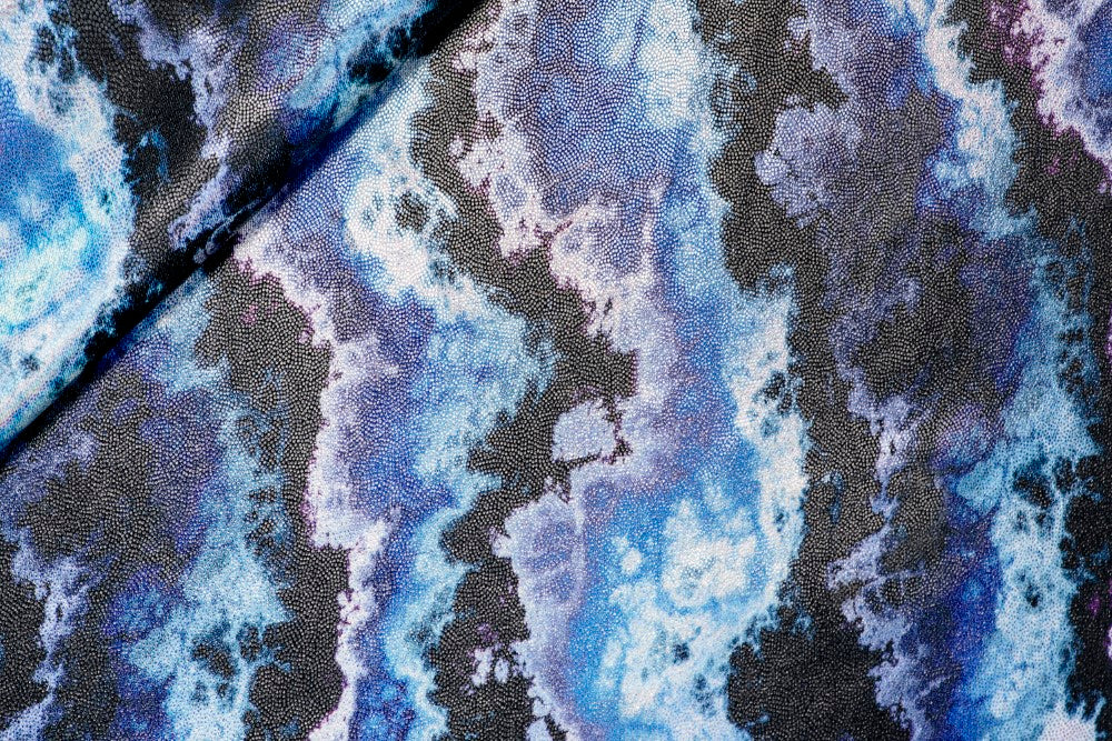 Dynamic foiled spandex - BLUE