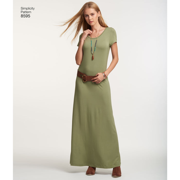 8595 Misses' Knit Dresses. Size: XS-XL (32-50)