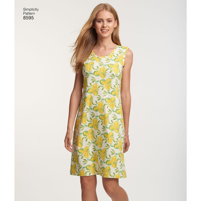 8595 Misses' Knit Dresses. Size: XS-XL (32-50)