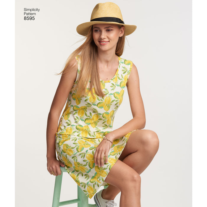 8595 Misses' Knit Dresses. Size: XS-XL (32-50)