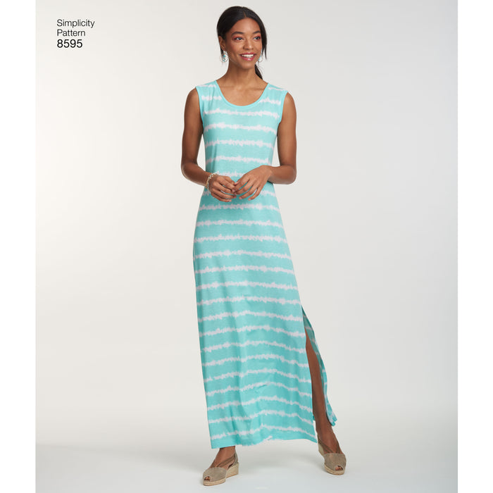 8595 Misses' Knit Dresses. Size: XS-XL (32-50)