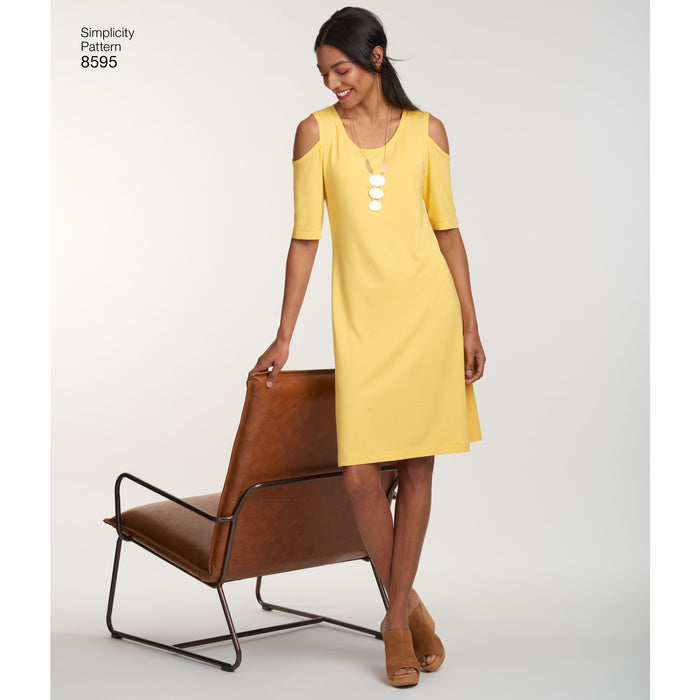 8595 Misses' Knit Dresses. Size: XS-XL (32-50)