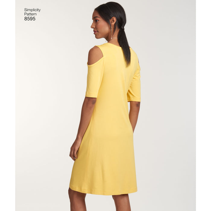 8595 Misses' Knit Dresses. Size: XS-XL (32-50)