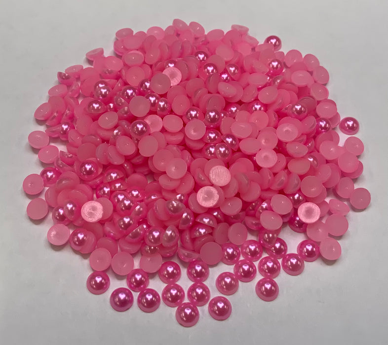 DARK PINK - Half Pearls