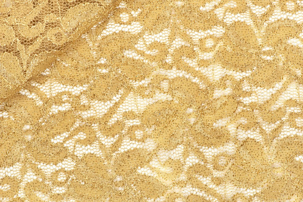 Glitter stretch lace - YELLOW