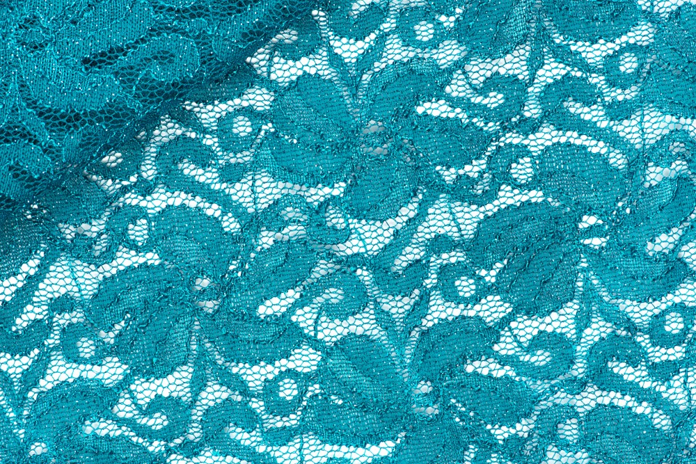 Glitter stretch lace - TURQUOISE
