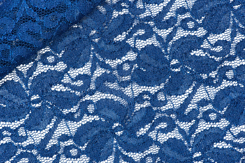 Glitter stretch lace - BLUE