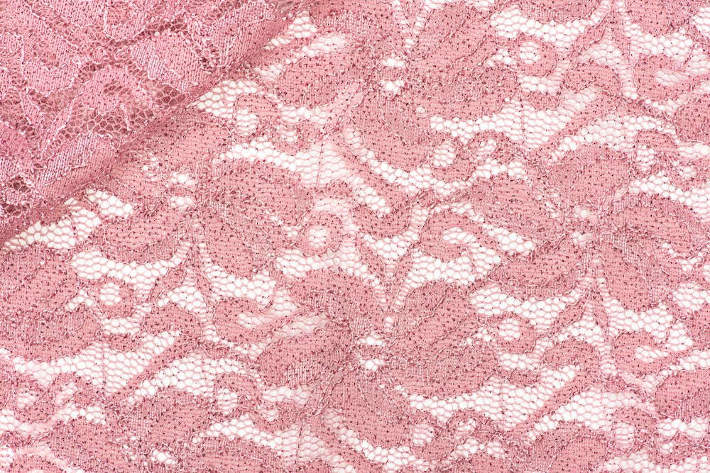 Glitter stretch lace - PINK