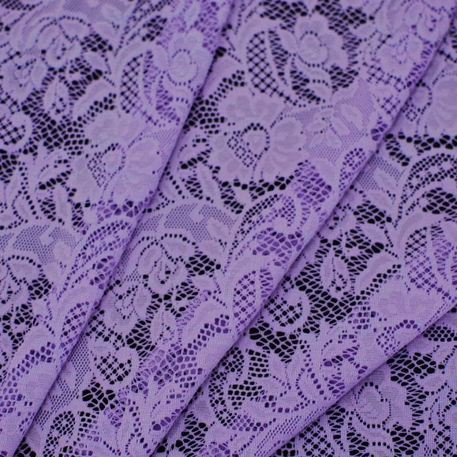 Floral stretch Lace -LILAC