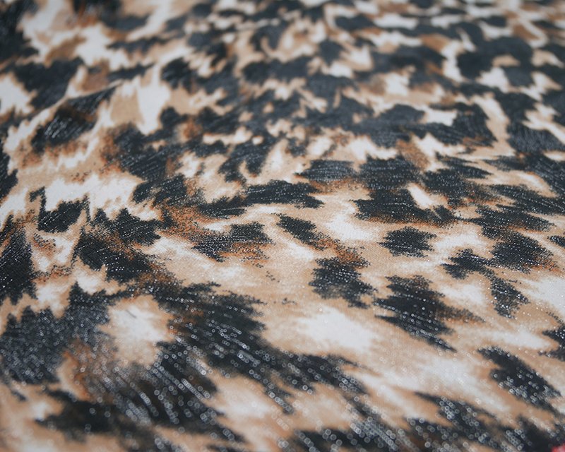 Leopard Foil jersey - BEIGE