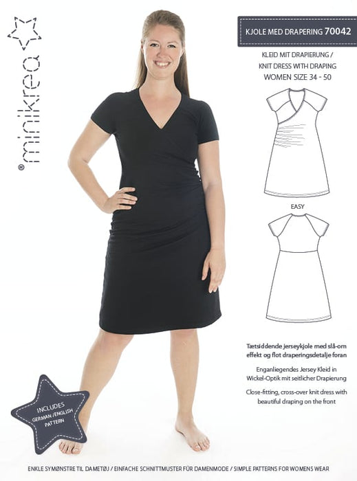 70042 Dress with draping - Size: 34-50
