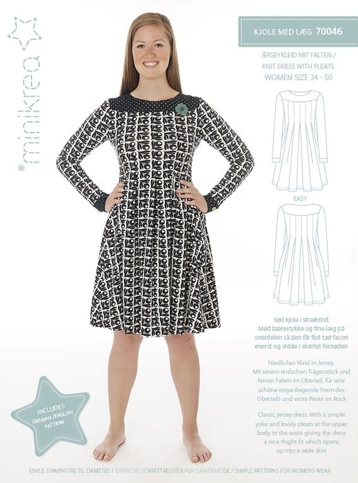 70046 Pleated Knit Dress - Size: 34-50