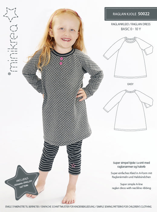 50022 Raglan Dress - Size: 0-10 y
