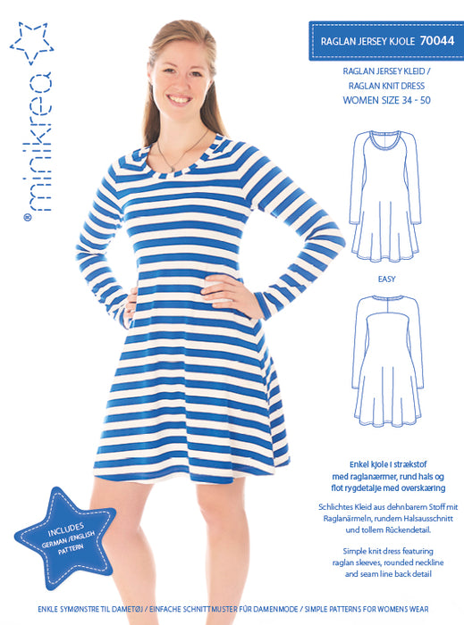 70044 Raglan knit dress - Size: 34-50