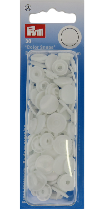 Round shaped Color snaps - White