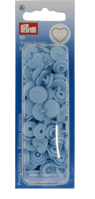Heart shaped Color snaps - Light blue