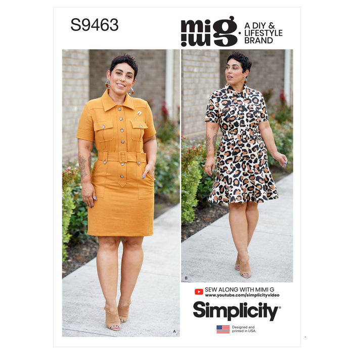 S9463 Misses' Shirt Dress with Belt