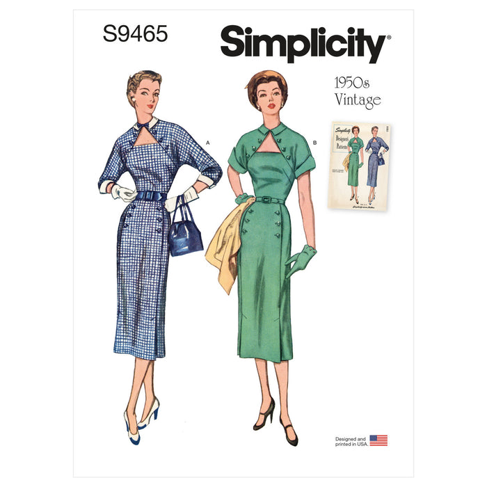 S9465 Misses' 1950s Vintage Dress