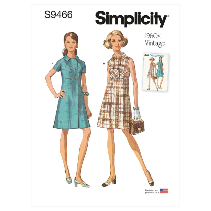 S9466 Misses' 1960s Vintage Dress