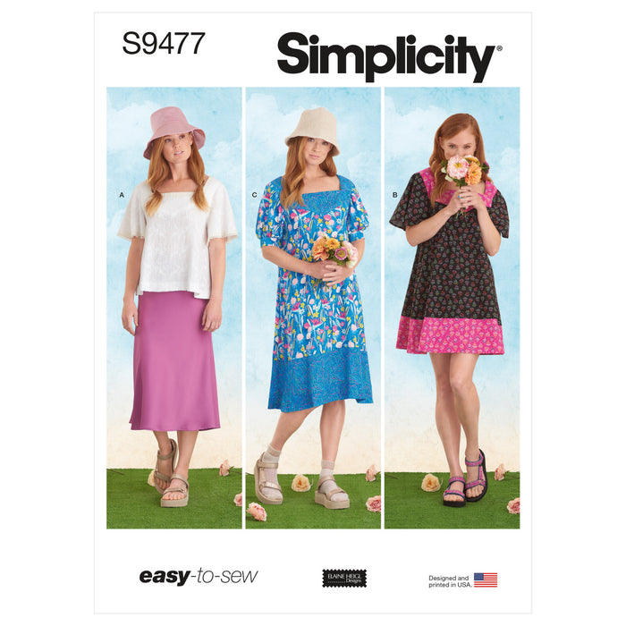 S9477 Misses' Top and Dresses