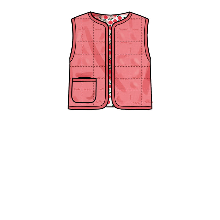 S9485 Toddlers' Knit Top, Jacket, Vest, Skirt and Pants