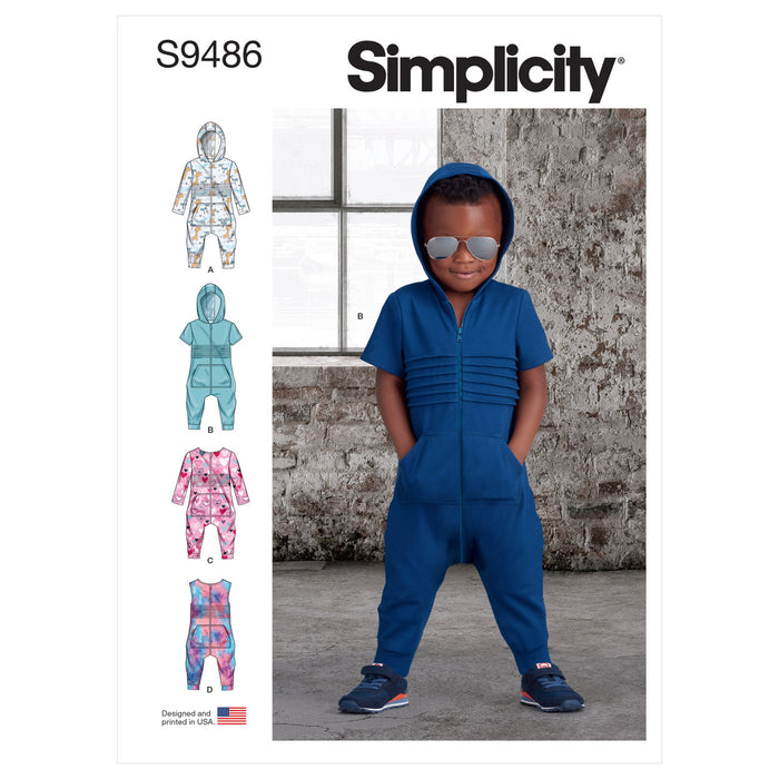S9486 Toddlers' Knit Jumpsuit