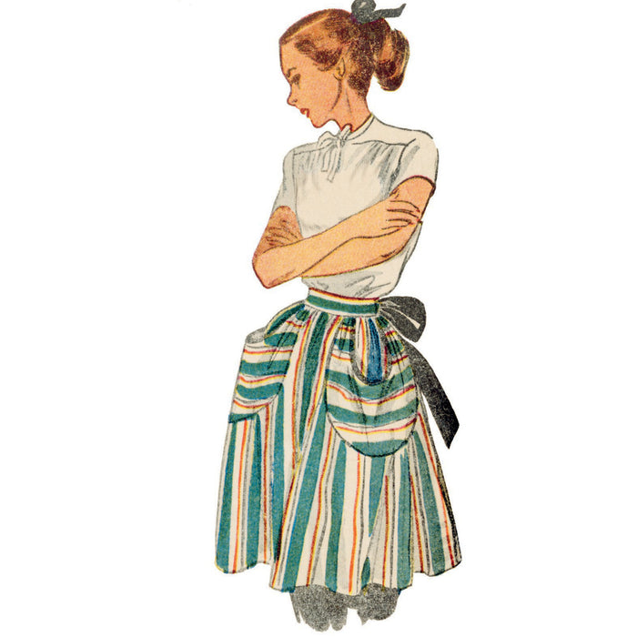 S9496 Misses' 1940s Vintage Apron