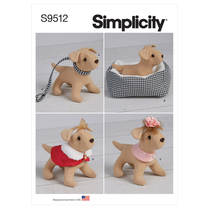 S9512 Soft 6" Dog and Accessories for 18" Doll