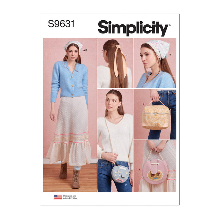 S9631 Misses' Pettiskirt in Sizes XS to XL, Hair Accessories and Purse. Size: XS-XL