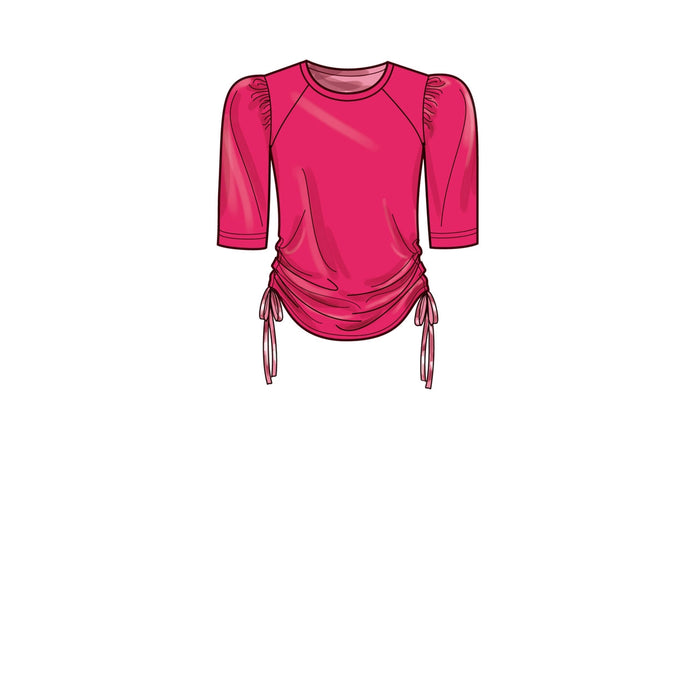 S9645 Misses' Knit Tops. Size: XS-XXL
