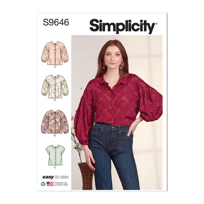 S9646 Misses' Button Down Top. Size: 34-52