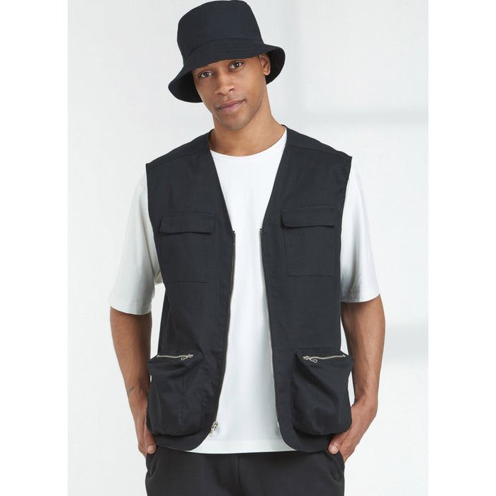 S9651 Men's Knit Top, Vest and Hat. Size: 44-62