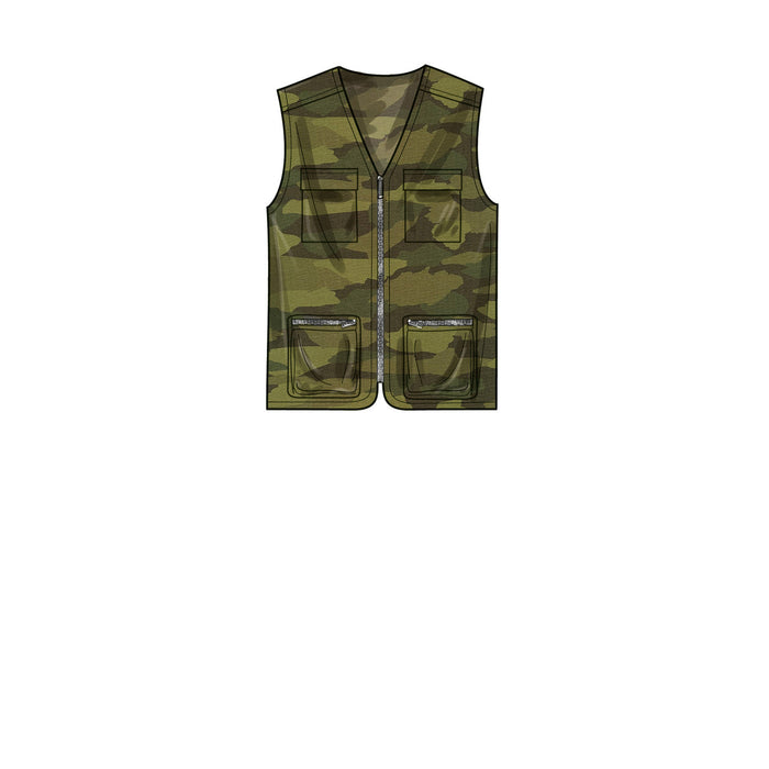 S9651 Men's Knit Top, Vest and Hat. Size: 44-62