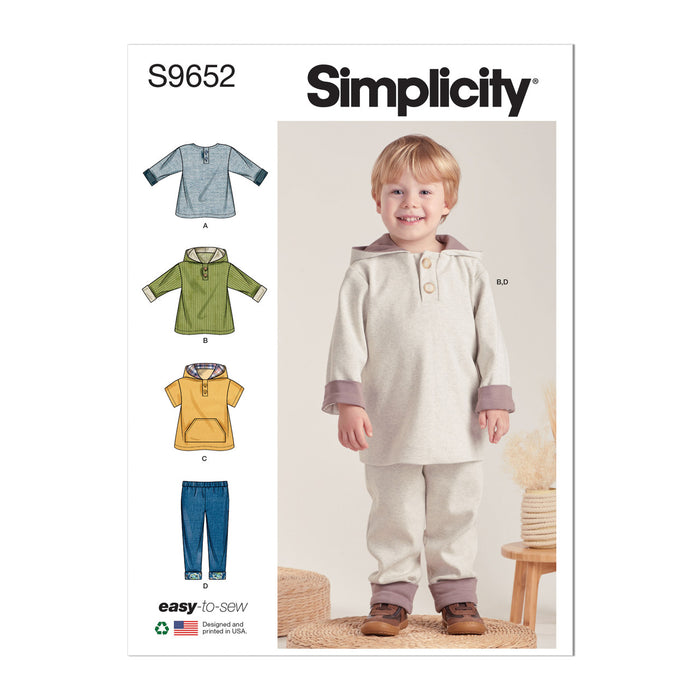 S9652 Toddlers' Tops and Pants. Size: 6 m-4 y