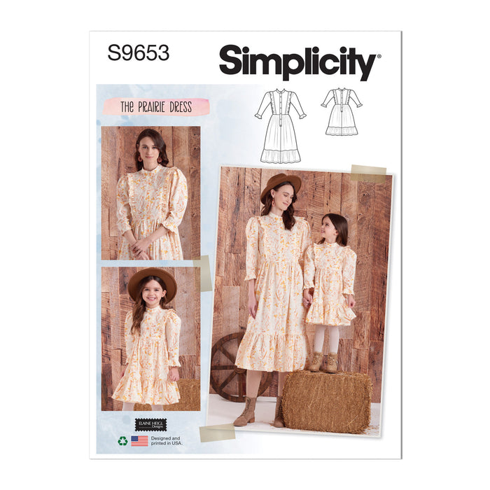 S9653 Children's and Misses' Dress by Elaine Heigl Designs. Size: 3-8 y/XS-XL