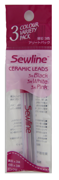 Sewline Fabric pencil Trio refill - Pink, white, black