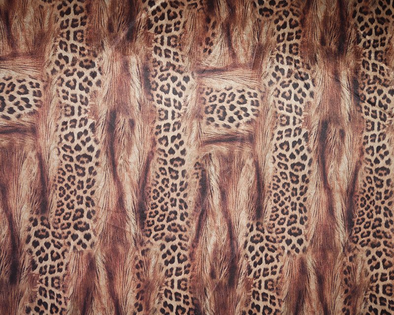 Printed Stretch Leopard Velour - BROWN