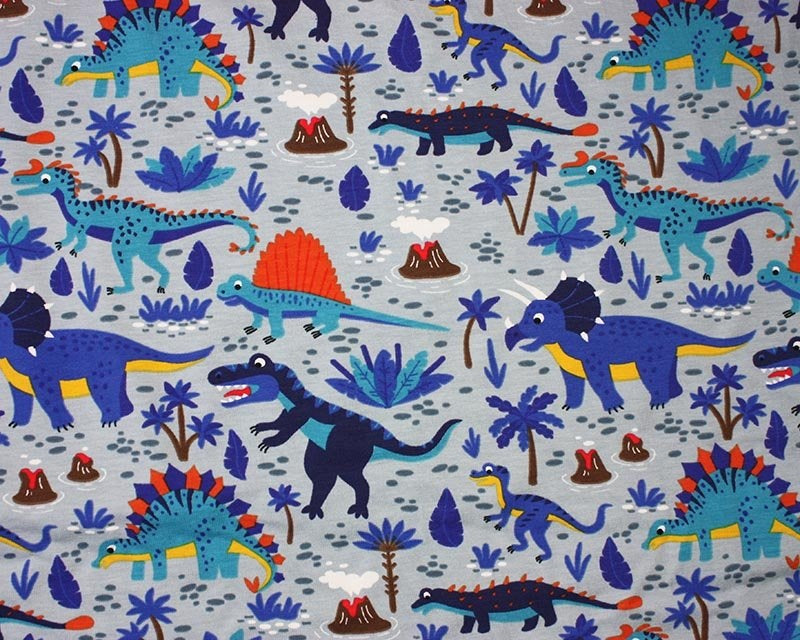 Dinosaur Cotton Jersey-Airforce