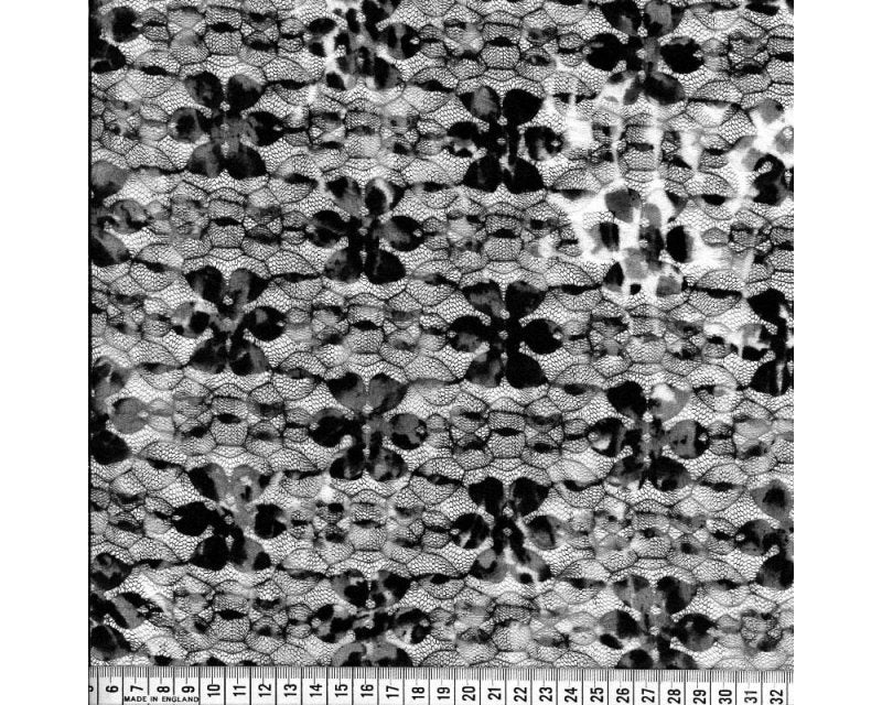 Printed Flower Lace - BLACK/BEIGE