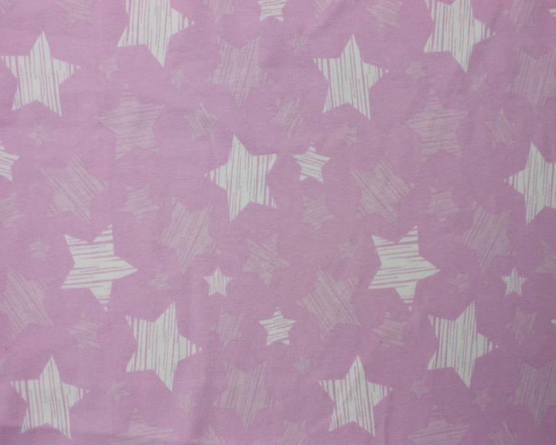 Striped Stars Cotton Jersey-Pink
