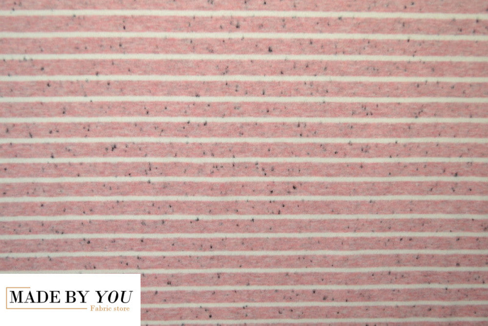 Cotton jersey melange - PINK STRIPES