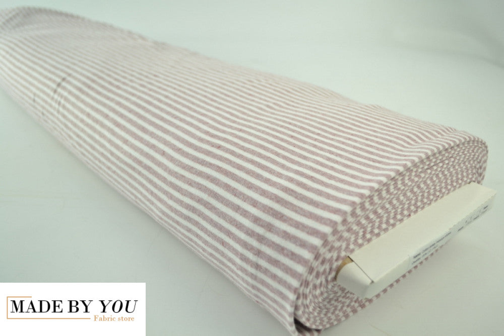 Cotton jersey melange - OLD PINK STRIPES