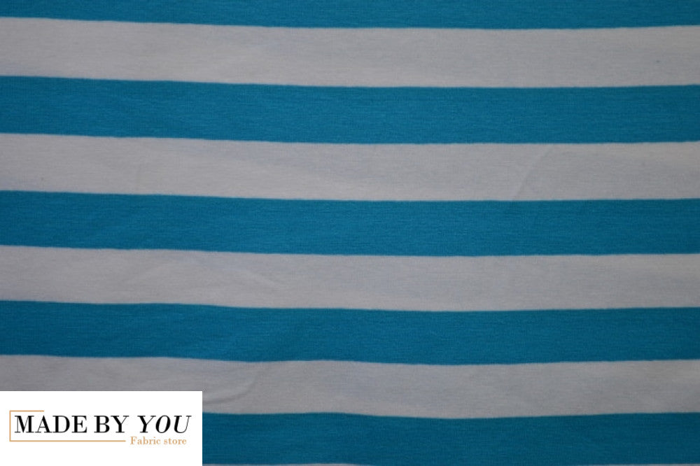 Light blue - Wide stripes - Cotton-EA Jersey print