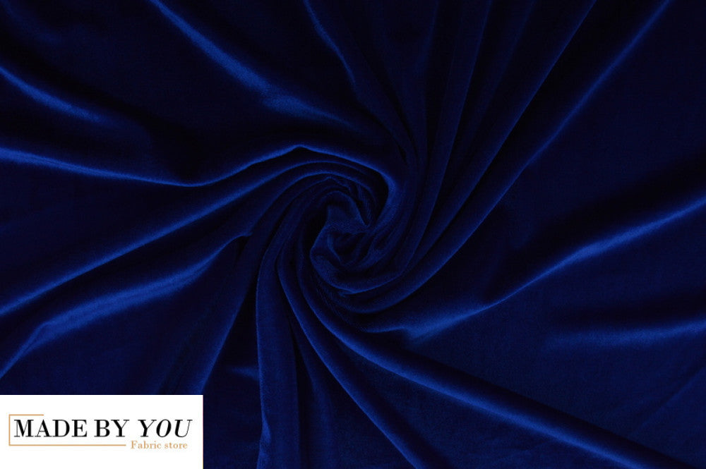 Luxury Stretch Velour - DARK BLUE