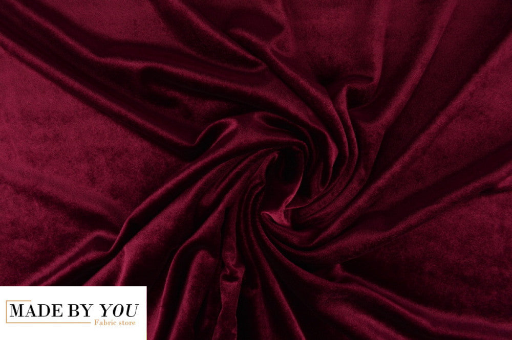 Luxury Stretch Velour - WINE RED