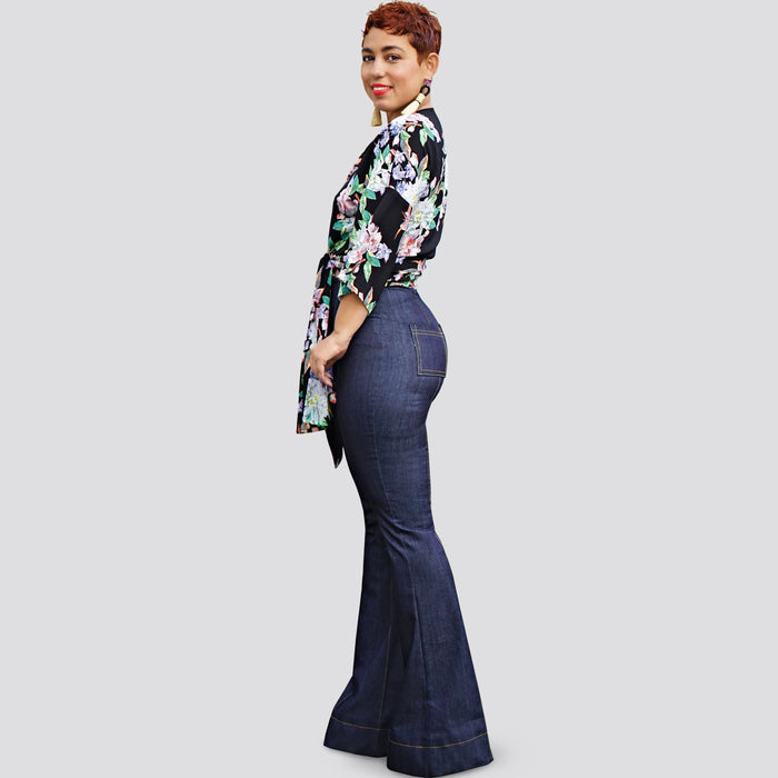 S8655 Misses High-Waisted Pants and Tie Top by Mimi G Style. Size: 32-50