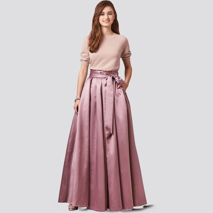 S8743 Misses' Pleated Skirts. Size: 32-48