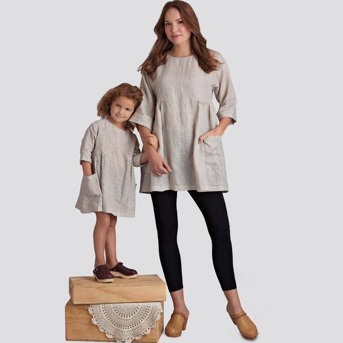 S8856 Children's and Misses' Dress and Tunic. Size: Kid´s 3-8 y / Adults XS-XL (32-50)