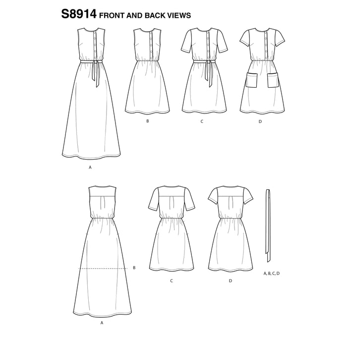 S8914 Misses' Dresses. Size: 30-48