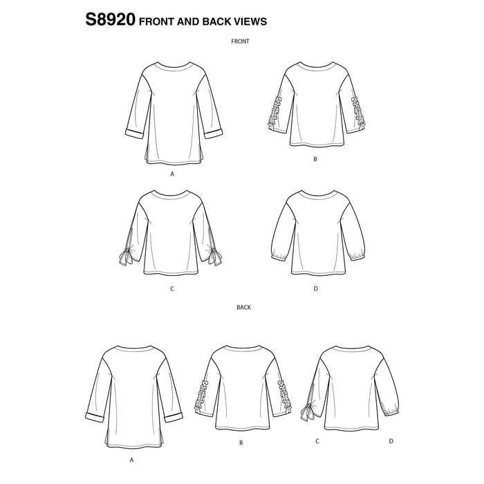 S8920 Misses' Tops. Size: 32-50